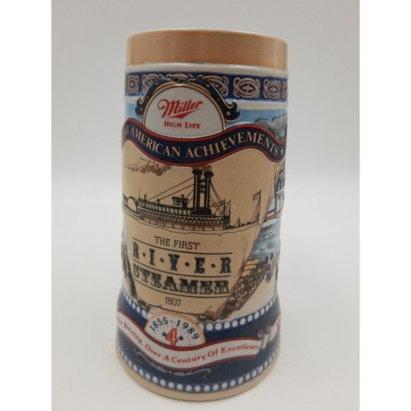 Miller High Life Stein Great American Achievements 4 The First River Steamer - Picture 1 of 8